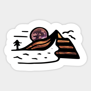 Minimalistic hand drawn landscape doodle Sticker